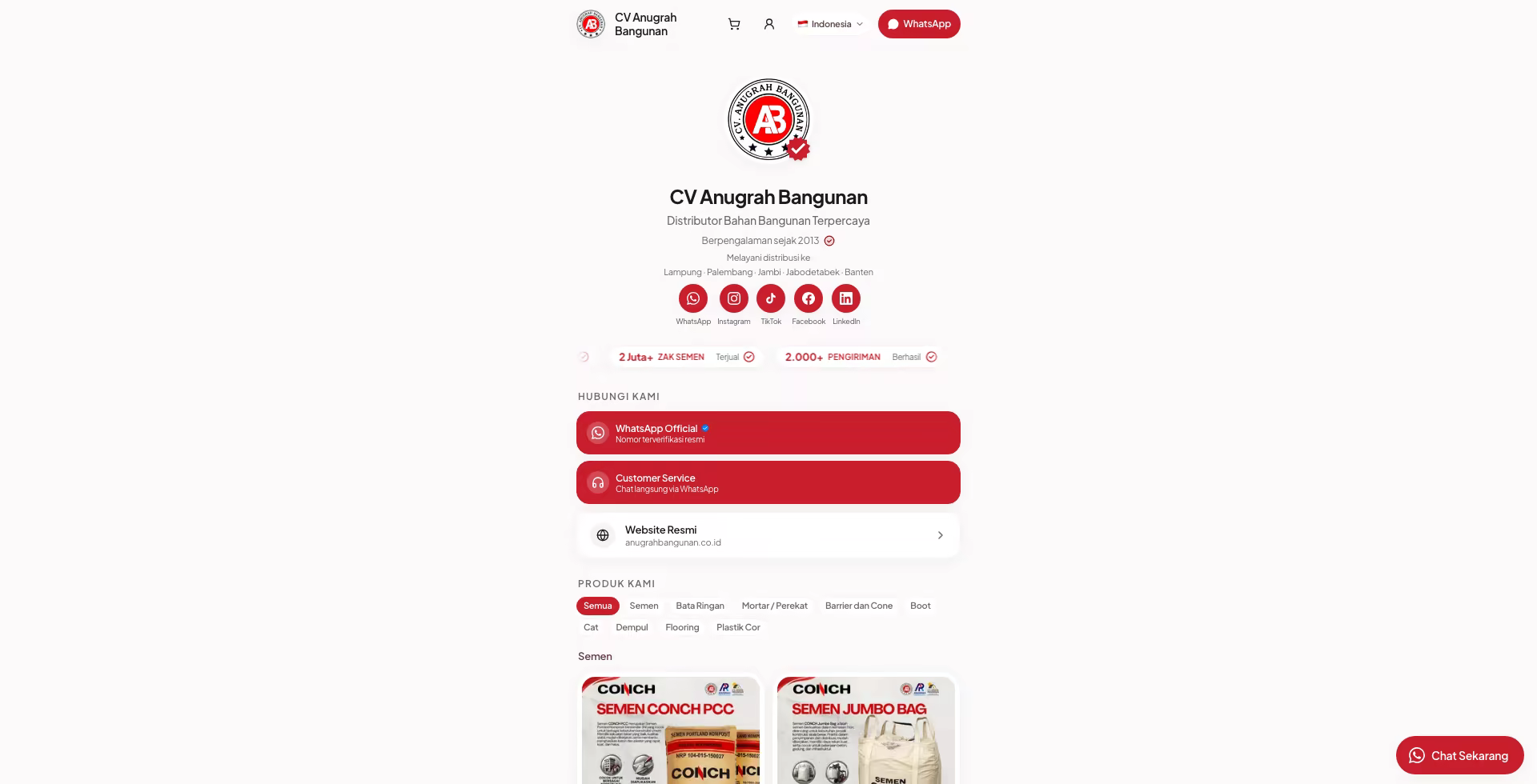 Anugrah Bangunan — Social-to-WhatsApp Funnel
